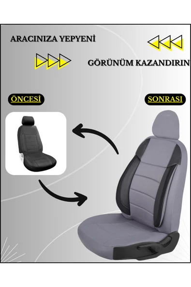 Z&C MAXTECH Renault Clio 2 Araçlara Uyumlu Tam Takım Özel Tasarım Oto Koltuk Kılıfı Seti   ACVG205 - 5