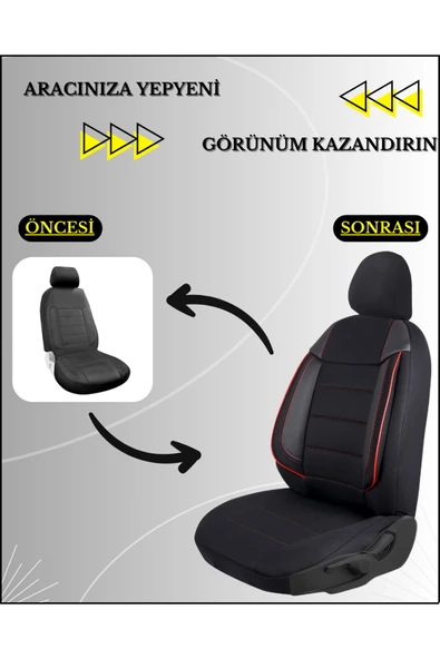Z&C MAXTECH Renault Megane 2 Araçlara Uyumlu Tam Takım Özel Tasarım Oto Koltuk Kılıfı Seti  ACVK210 - 5