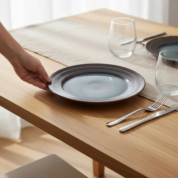 GÜRAL PORSELEN Valeron 6 Adet 20 Cm Pasta Tabağı Reaktif Oasis Vr 1131 ürün görseli 1