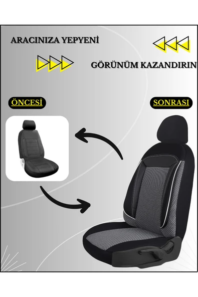 Z&C MAXTECH Renault Megane 2 Araçlara Uyumlu Tam Takım Özel Tasarım Oto Koltuk Kılıfı Seti  AD210 - 5