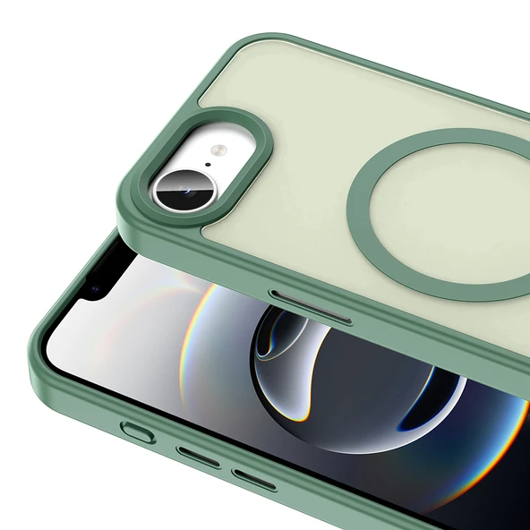 Apple iPhone 16E Kılıf M-safe Şarj Özellikli Mat Arka Yüzey Zore Sio Kapak - 9