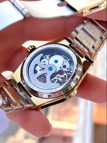 Ferrucci Otomatik Çelik Kordon 3 Atm Suya Dayanıklı Özel Tasarım Erkek Kol Saati AX.014X1 - Resim 6