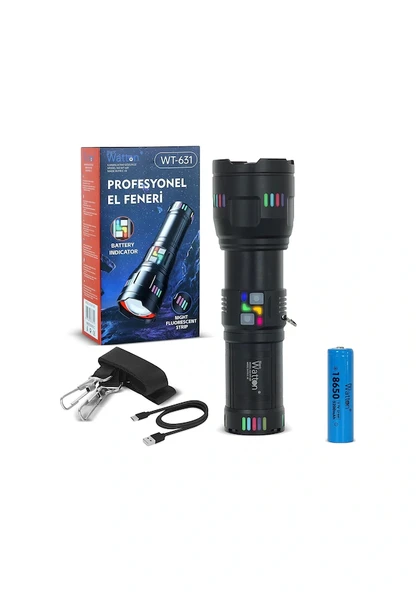 Watton Lazer Etkili Profesyonel El Feneri 30.000 Lümen Wt-631 Çok Renkli