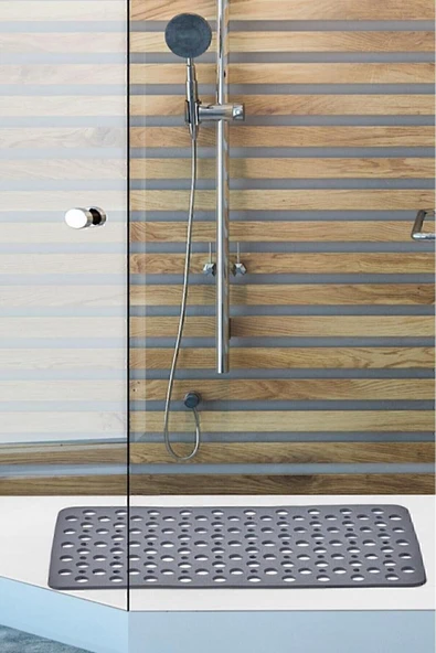 Vantuzlu Banyo ve Duşa Kabin Dikdörtgen, Küvet İçi Kaydırmaz Vantuzlu Banyo Paspası Antrasit - 2