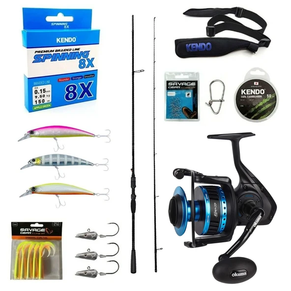 Yek Outdoor Profesyonel Okuma Spin Seti Okuma Psycho Stick Game 274cm Ex-Fast 15-40gr 2 Parça Olta Kamışı&Okuma Azores ZXP-4000 6+1 bb Olta Makinesi