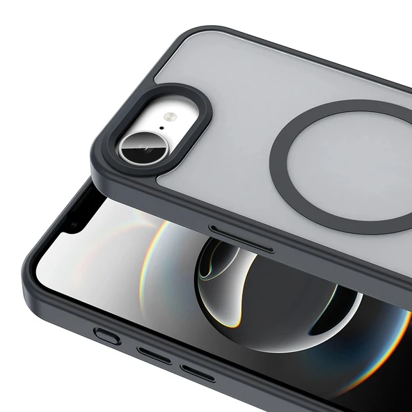 Apple iPhone 16E Kılıf Magsafe Şarj Özellikli Mat Arka Yüzey Redclick Sio Kapak - Resim 2