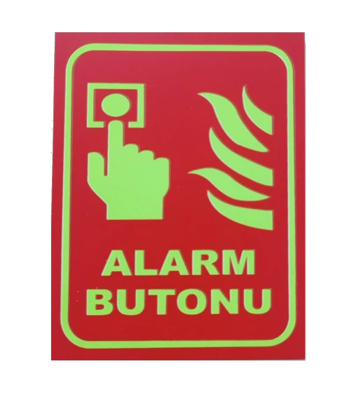 13x10 cm Fosforlu Alarm Buton Levhası
