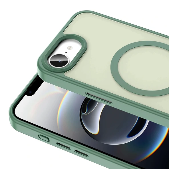 Apple iPhone 16E Kılıf Magsafe Şarj Özellikli Mat Arka Yüzey Redclick Sio Kapak - Resim 9