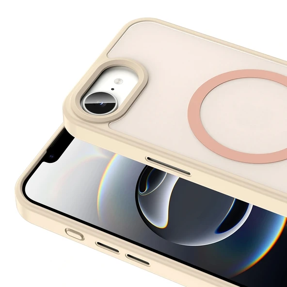 Apple iPhone 16E Kılıf Magsafe Şarj Özellikli Mat Arka Yüzey Redclick Sio Kapak - Resim 5