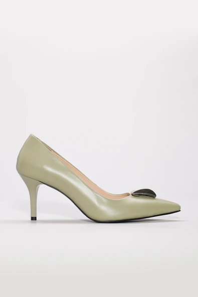 Hakiki Deri  Kadın İnce Topuk Ayakkabı 215ZA3110 - Resim 7