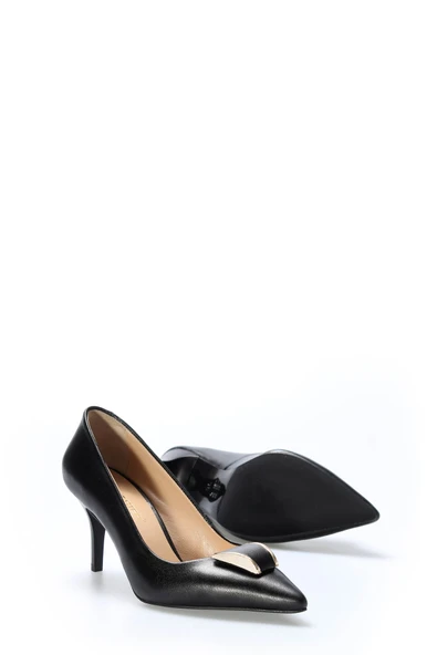 Hakiki Deri  Kadın İnce Topuk Ayakkabı 215ZA3110 - Resim 3