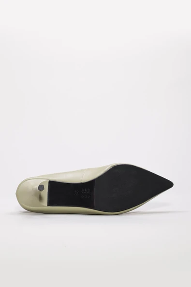 Hakiki Deri  Kadın İnce Topuk Ayakkabı 215ZA3110 - Resim 10