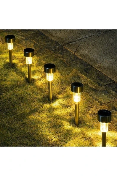 20'li Metal Gövdeli Saplamalı Bahçe Lambası Beyaz Ledli Işıklı Solar Güneş Enerjili 30 cm Beyaz Led - 8