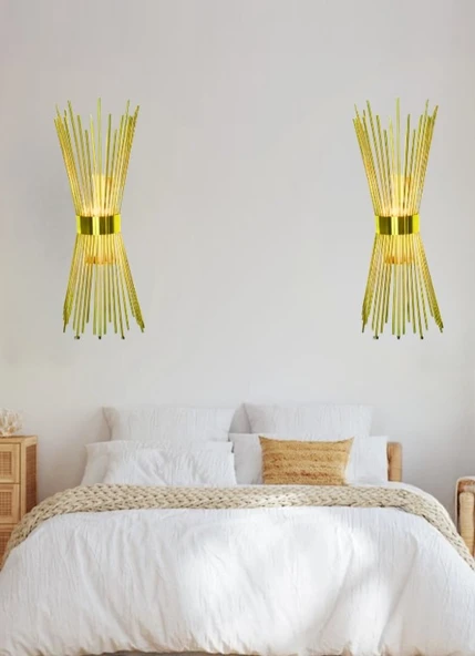 ST00 Pilli Dekoratif Ledli Duvar Aplik Kirpi Gold 3200K Gün Işığı - 2