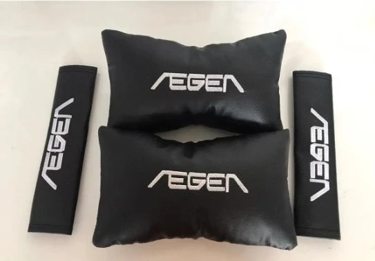 Fiat Egea Nakışlı Deri 1 Çift Boyun Yastık Ve 1 Çift Kemer Pedi 1. KALİTE