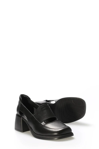 Hakiki Deri  Kadın Kalın Topuklu Ayakkabı 217ZA757DUZ - Resim 4