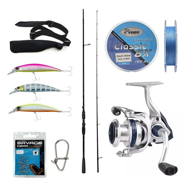 Yek Outdoor Spin Olta Seti Okuma Psycho Stick Game 274cm Ex-Fast 15-40gr 2 Parça Olta Kamışı&Okuma ARIA-3000a Olta Makinesi