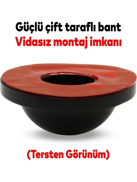 Silikon Kapı Stoperi Siyah 4 Adet Tamponu Kendinden Yapışkanlı Siyah Kapı Kolu Stopu - 3
