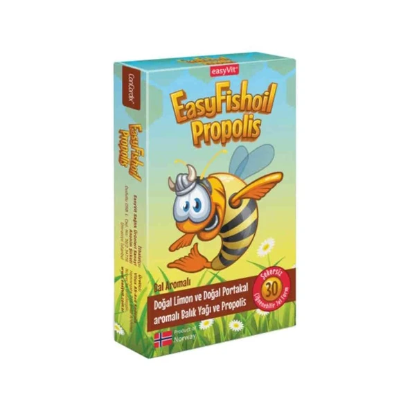 Easy Fish Oil Propolis 30 Çiğnenebilir Jel - Bal Aromalı