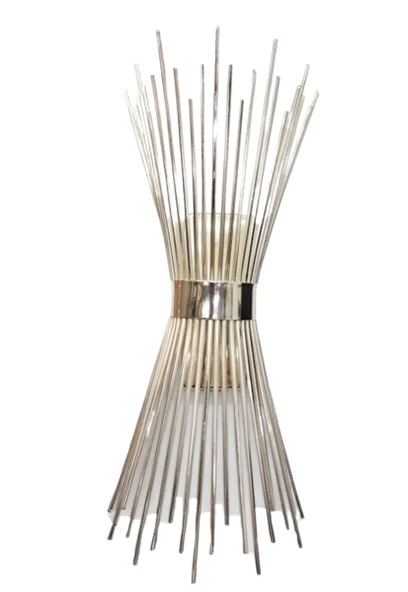 ST00 Pilli Dekoratif Ledli Duvar Aplik Kirpi Gümüş 3200K Gün Işığı