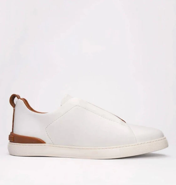 Erkek Deri Sneaker Siyah Kahverengi Ve Beyaz Kahverengi - 7