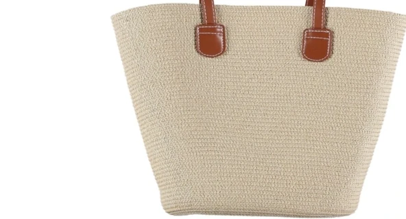 Modern Tasarım Kadın Hasır Çanta Rattan Tarz Çanta - 3