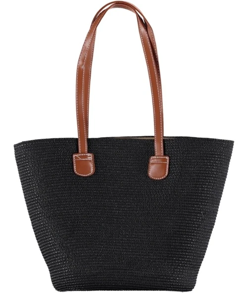 Modern Tasarım Kadın Hasır Çanta Rattan Tarz Çanta - 6