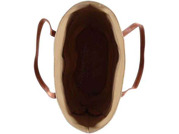 Modern Tasarım Kadın Hasır Çanta Plaj Rattan Çanta Dalga Desen - 10