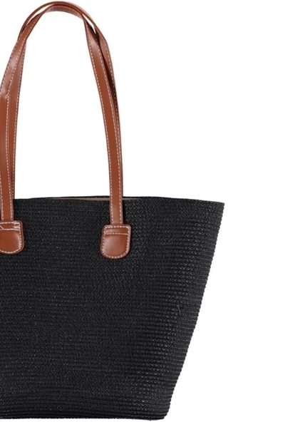Modern Tasarım Kadın Hasır Çanta Rattan Tarz Çanta - 7