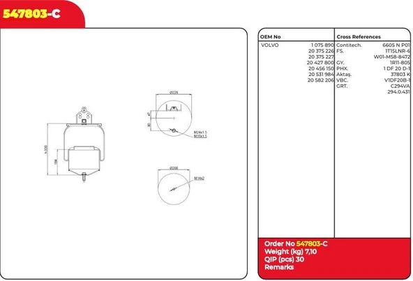 VOLVO SÜSPANSIYON KÖRÜGÜ KOMPLE 21961374 ürün görseli