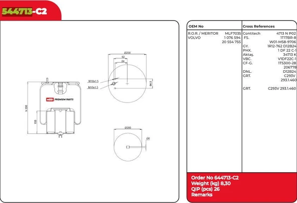 SUSPANSIYON KORUGU KOMPLE  VOLVO 20554755 1 ürün görseli