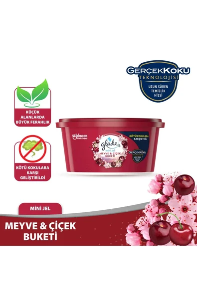 Glade Hava Tazeleyici Jel, Mini Jel, Meyve Ve Çiçek Buketi, 70g