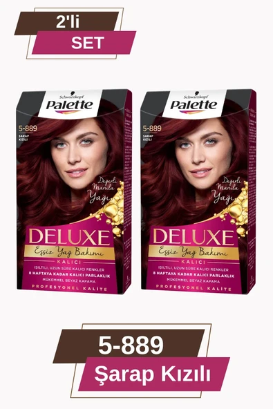 Palette Deluxe 5-889 Şarap Kızılı X 2 Adet Saç Boyası