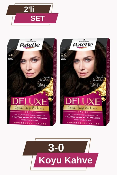 Palette Deluxe 3-0 Koyu Kahve X 2 Adet Saç Boyası