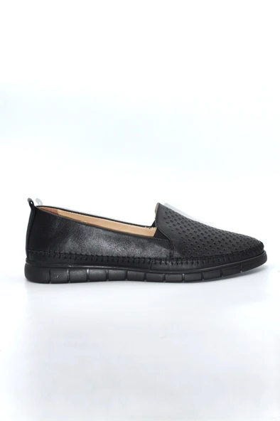 Kadın Hakiki Deri Siyah Comfort Günlük Ayakkabı - ( FTH-0050 ) - 7