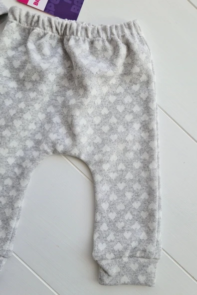 Stay Little Puan Desenli 3'lü Hırkalı Kız Bebek Takım - 4