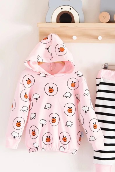 Civciv Desenli 2'li % 100 Pamuk Kız Bebek Takımı - Resim 2