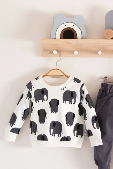 Fil Desenli 2'li % 100 Pamuk Erkek Bebek Takımı - 2