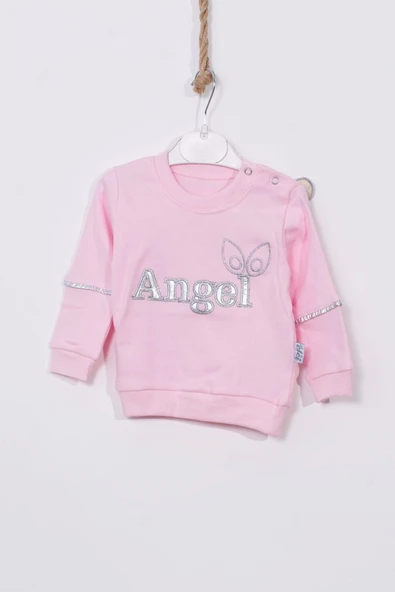 Angel Kanat Detaylı % 100 Pamuk Kız Bebek Takımı - Resim 2