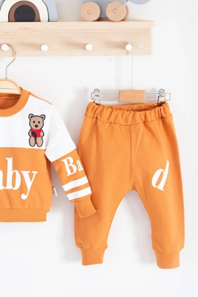 Baby Desenli 2'li % 100 Pamuk Erkek Bebek Takımı - 3