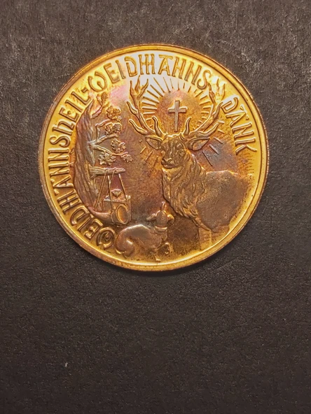 EIDHHANNSHEIL EIDHHANNS DANK - 656 - 727 ST. HUBERLUS - SCHLZPALRON D.JAGER MAG A900 KLARMULLER - 11.34gr 22 ayar A900 Altın Madalya - 6