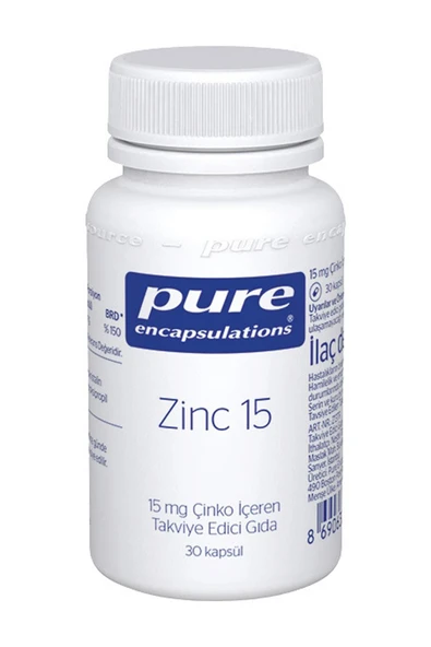 Pure Encapsulations Zinc 15 Mg 30 Kapsül ürün görseli