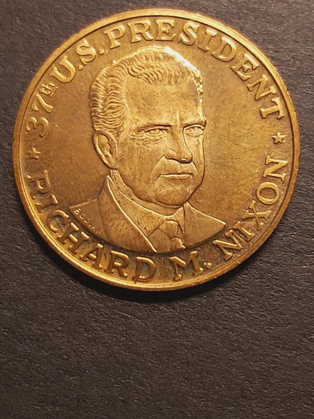 White House Washington Richard M. Nixon 37th US President - 22ayar A900 Altın Madalya - Kurt BODLAK - Resim 6