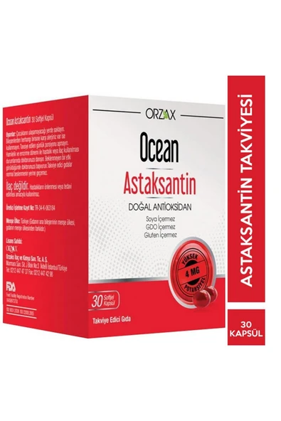 Orzax Ocean Astaksantin 30 Kapsül ürün görseli