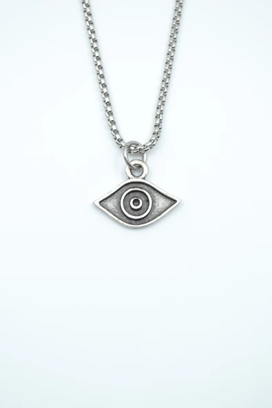 Minimal Göz Gümüş Kaplama Örme Zincir Kolye ürün görseli 1