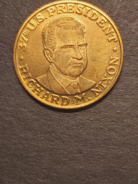 White House Washington Richard M. Nixon 37th US President - 22ayar A900 Altın Madalya - Kurt BODLAK - Resim 4