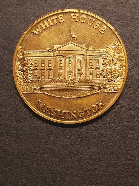 White House Washington Richard M. Nixon 37th US President - 22ayar A900 Altın Madalya - Kurt BODLAK - Resim 8