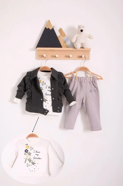 SümY Fırfır Detaylı 3 Lü kız Bebek Takım ürün görseli 1