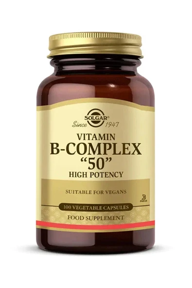 Solgar Vitamin B Complex 50 100 Bitkisel Kapsül
