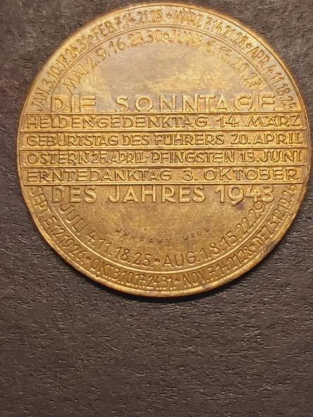 DES JAHRES 1943 DIE SONNTAGE MUNZAMT WIEN - JAHRESREGENT MOND LUNA WELZ Avusturya Ay Takvimi Serisi - Resim 6